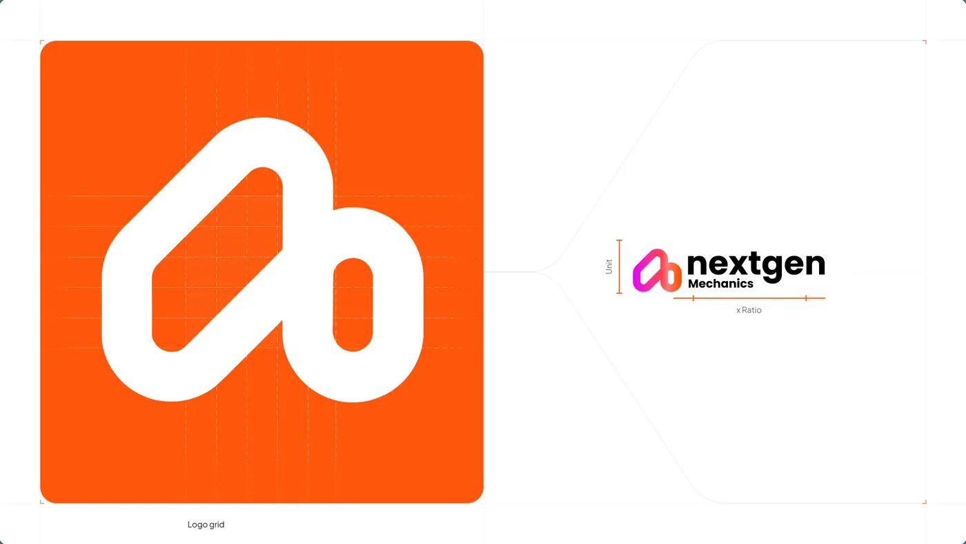 NextGen Mechanics logo construction grid